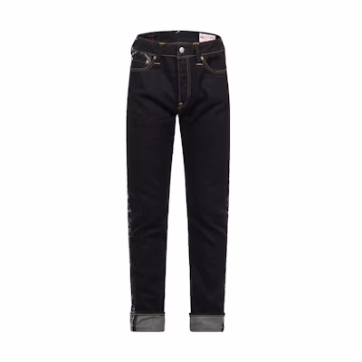 EVISU Blue Slim Straight Jeans with Carp Jacquard Logo. 2EAHTM2JE11117CT