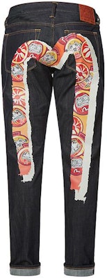 EVISU Jeans Azules Rectos con Gráfico Divertido en la Espalda y Estiramiento Moderado 2EAHTM0JE92917 Order EVISU Jeans Azules Rectos con Gráfico Divertido en la Espalda y Estiramiento Moderado 2EAHTM0JE92917