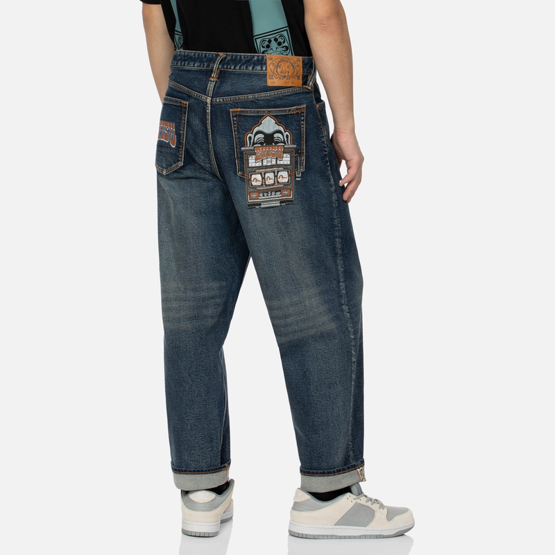 EVISU  Buddha Head & Seagull Print Blue Denim Jeans. 2EAHTM4JE8010RXDP 圖 5