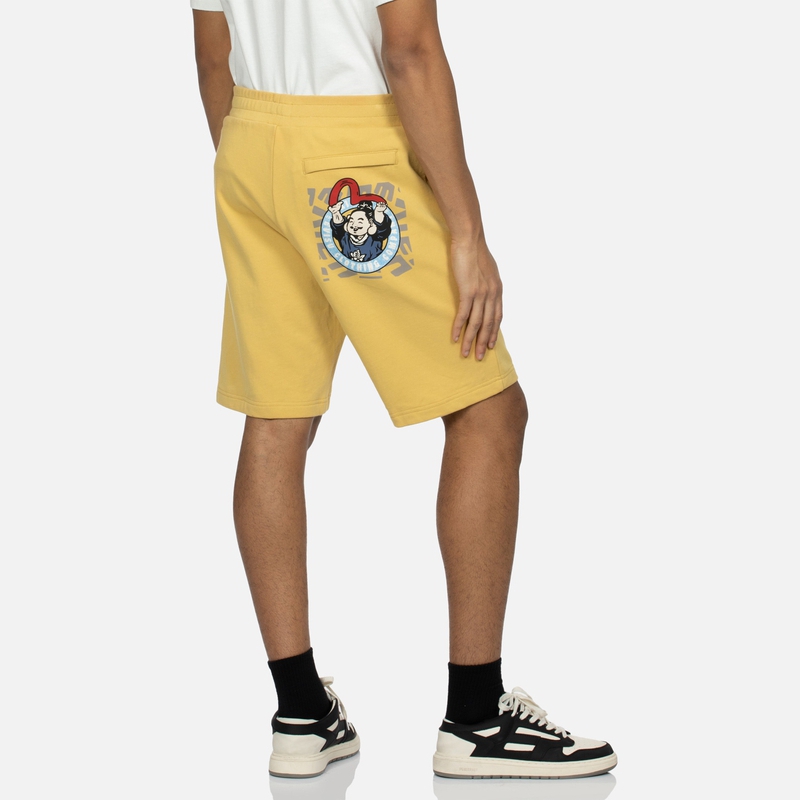Cheap EVISU 仏頭ロゴプリントカジュアルショーツ 2ESHTM4ST1064XXCT