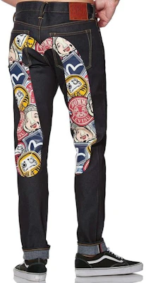 EVISU Buddha Seagull M Cetak Denim Jeans - Biru 2EAADM0JE91617 1
