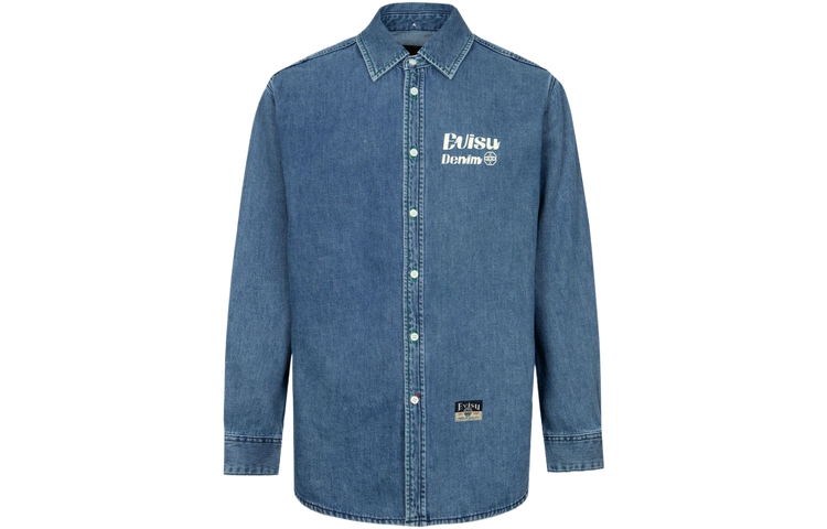 Lookbook EVISU Kemeja Butang dengan Logo M Besar dan Corak Bunga. 2ESHTM4DL1015RXDN