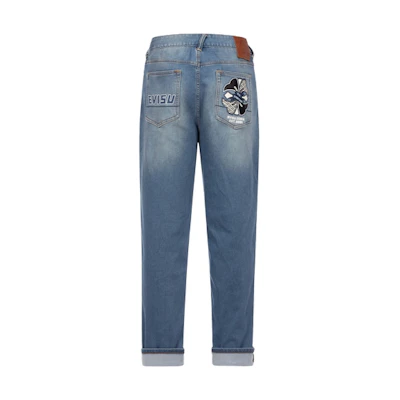 EVISU Button Jeans with Floral Logo Print. 2ESHTM4JE1041RXKD