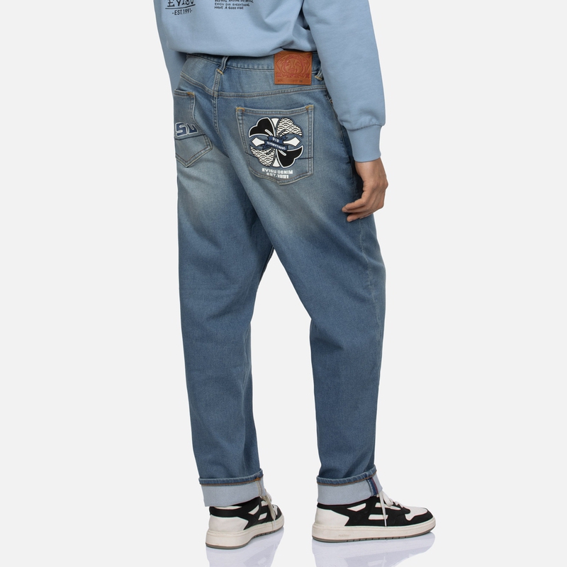 EVISU  Button Jeans with Floral Logo Print. 2ESHTM4JE1041RXKD 圖 4