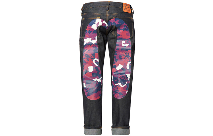 EVISU  Camouflage Big M Print Denim Jeans in Blue 1EAHTM9JE91208