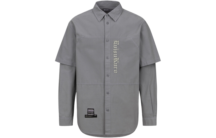 Lookbook EVISU Kemeja Kasual Gaya Dua Helai Palsu 2ESGNM4SL5099RXCT