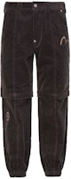 EVISU Corduroy Jogger Pants with Embroidered Logo Patchwork Design - Brown. 2EAGNM1JO138XXCD EVISU Corduroy Jogger Pants with Embroidered Logo Patchwork Design - Brown. 2EAGNM1JO138XXCD