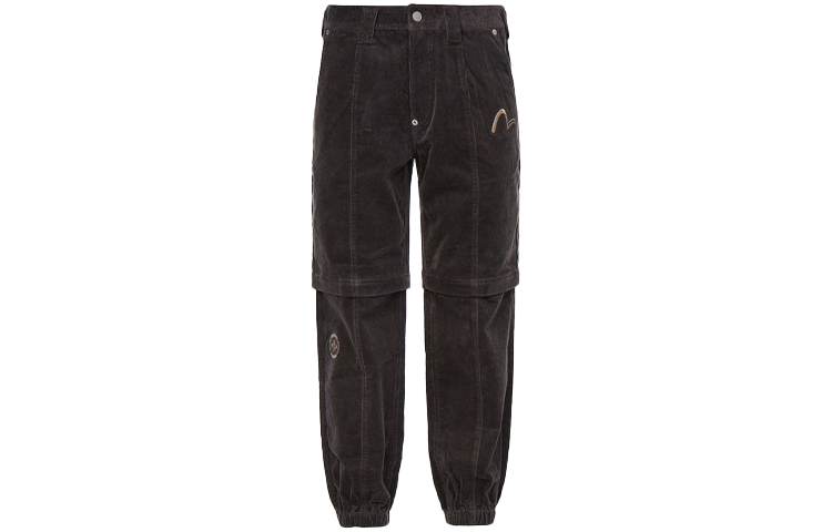 Order エヴィス コーデュロイジョガーパンツ 刺繍ロゴパッチワークデザイン - ブラウン 2EAGNM1JO138XXCD