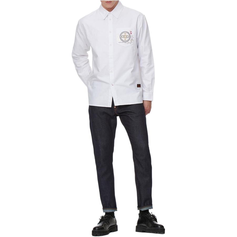 Cheap EVISU Cropped Jeans Biru Denim dengan Bordir Seagull. 2ESHTM2JE10317CT