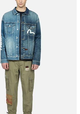 EVISU 深軍綠色佛頭刺繡標誌工裝慢跑褲 2ESHTM3JO208LFNX Shop EVISU 深軍綠色佛頭刺繡標誌工裝慢跑褲 2ESHTM3JO208LFNX