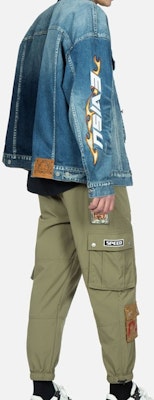 EVISU 深軍綠色佛頭刺繡標誌工裝慢跑褲 2ESHTM3JO208LFNX Details for EVISU 深軍綠色佛頭刺繡標誌工裝慢跑褲 2ESHTM3JO208LFNX