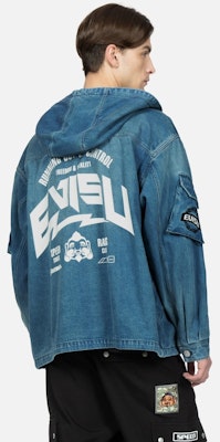 EVISU海鸥字母印花蓝色牛仔连帽外套. 2ESHTM3DJ235LFCT Purchase EVISU海鸥字母印花蓝色牛仔连帽外套. 2ESHTM3DJ235LFCT