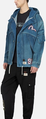 EVISU海鸥字母印花蓝色牛仔连帽外套. 2ESHTM3DJ235LFCT Details for EVISU海鸥字母印花蓝色牛仔连帽外套. 2ESHTM3DJ235LFCT
