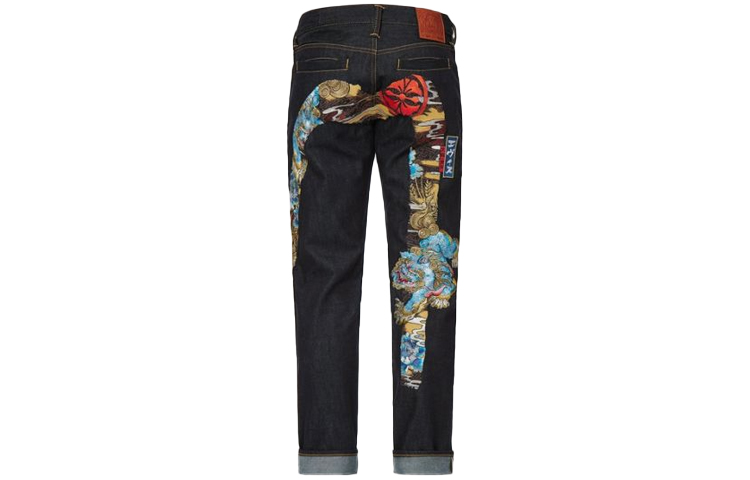 EVISU  Denim Blue Jeans with 3D Komainu Embroidery Design 2ESHTM2JE90217CT 圖 2