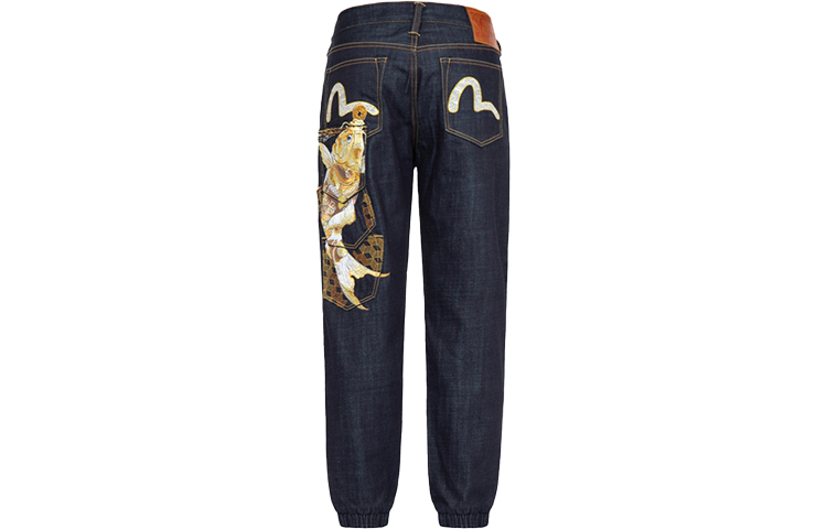 EVISU  Denim Blue Koi Embroidered Multi-Pocket Jogger Pants 2EAHTM2JO134XXCT 圖 3
