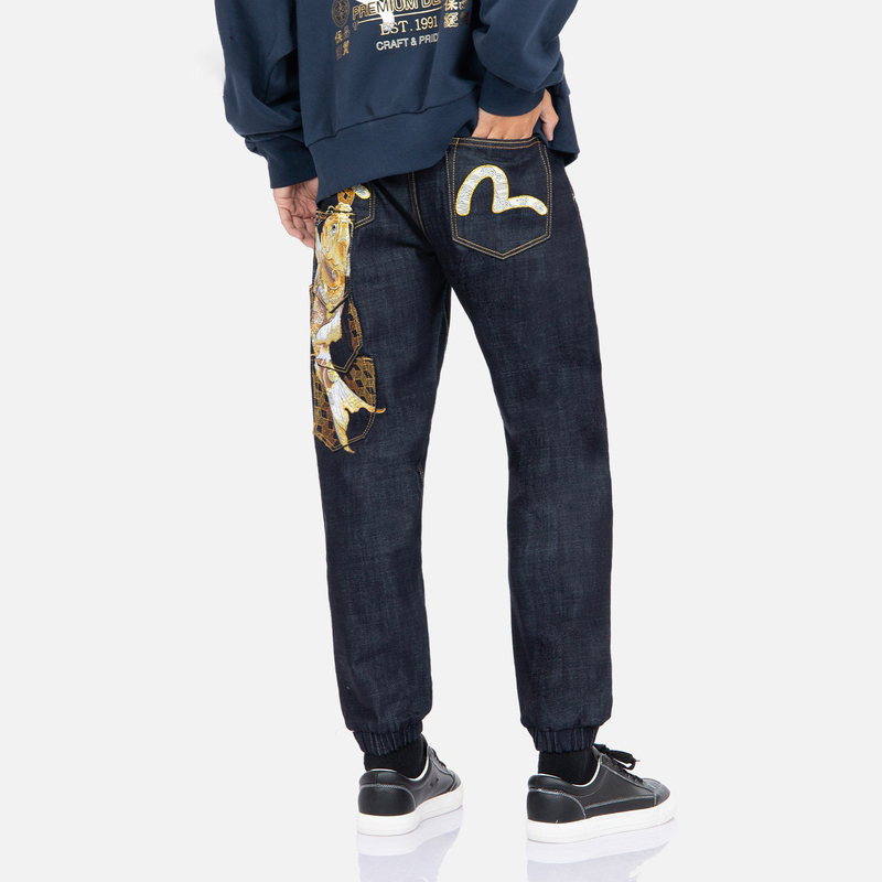 EVISU  Denim Blue Koi Embroidered Multi-Pocket Jogger Pants 2EAHTM2JO134XXCT 圖 5