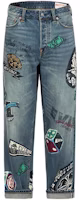 EVISU Denim Blue Relaxed Jeans with Game Graphic Print 2ESHTM4JE1091RXDN EVISU Denim Blue Relaxed Jeans with Game Graphic Print 2ESHTM4JE1091RXDN