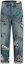 Order EVISU Denim Biru Relaxed Jeans dengan Cetakan Grafik Permainan. 2ESHTM4JE1091RXDN