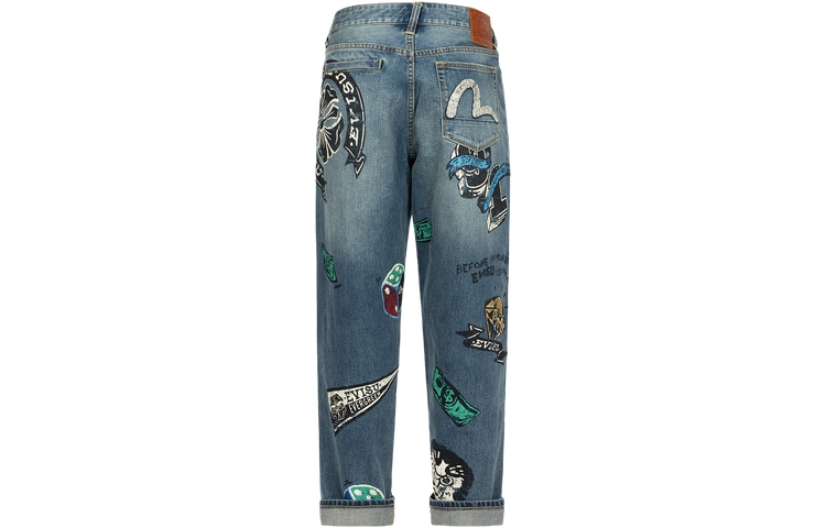 EVISU  Denim Blue Relaxed Jeans with Game Graphic Print 2ESHTM4JE1091RXDN 圖 3