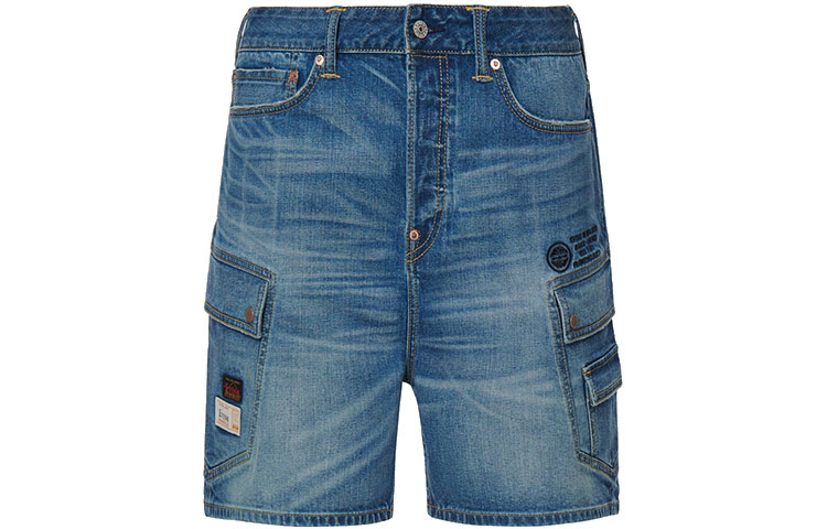 EVISU  Denim Blue Workwear Pocket Shorts 2ESHTM2DS208OSCS