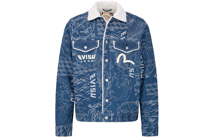 EVISU  Denim Jacket Streetwear Fashion – Fall/Winter Collection. 2EAHTM2DJ720XXCT
