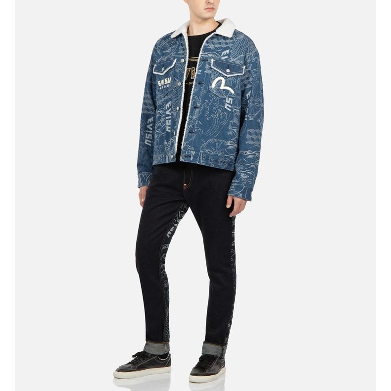 EVISU  Denim Jacket Streetwear Fashion – Fall/Winter Collection. 2EAHTM2DJ720XXCT 圖 6