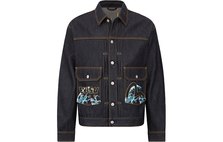 Order Chaqueta Vaquera EVISU con Bordado "Surfeando las Olas" Big M - Azul 2EAHTM2DJ703LFCT