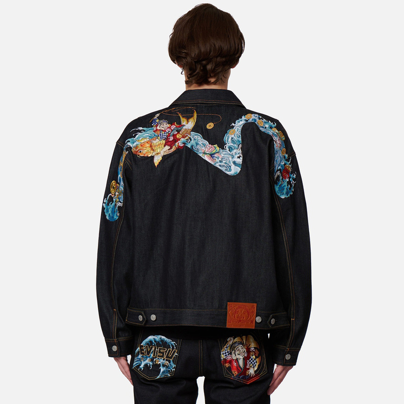 Purchase Chaqueta Vaquera EVISU con Bordado "Surfeando las Olas" Big M - Azul 2EAHTM2DJ703LFCT