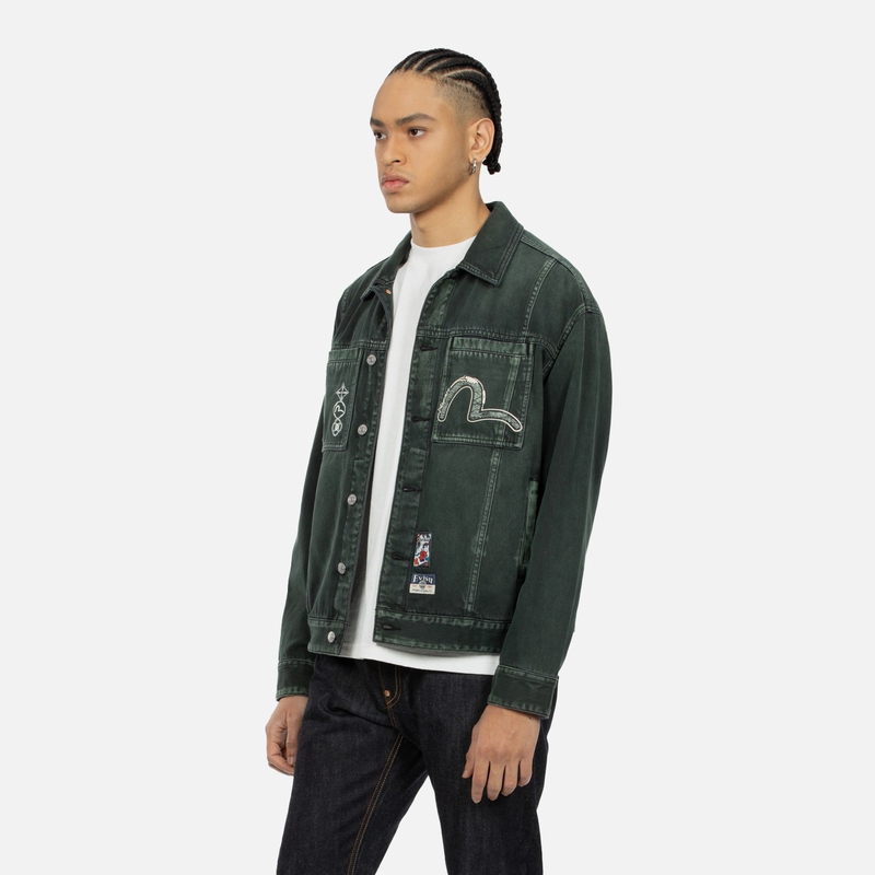 Purchase Chaqueta Vaquera EVISU con Logo Bordado y Diseño Floral. 2ESHTM4DJ1001LFDN