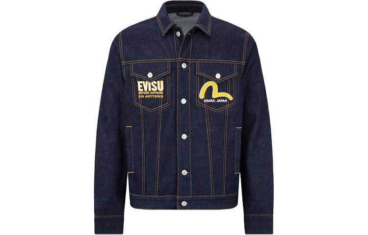 Order Chaqueta Denim EVISU con Bordado de Gran Logo M en Azul Denim. 2EAHTM2DJ709XXCT
