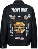 EVISU Denim Jacket with Letter Embroidery in Denim Blue. 2ESHTM3KM123LFCT EVISU Denim Jacket with Letter Embroidery in Denim Blue. 2ESHTM3KM123LFCT