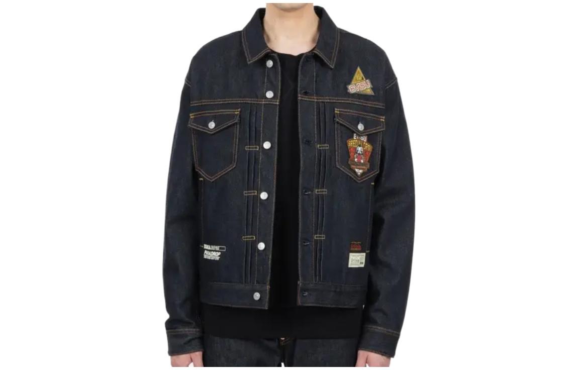 EVISU  Denim Jacket with Logo, Blue. 2EAADM2DJ230LFCT