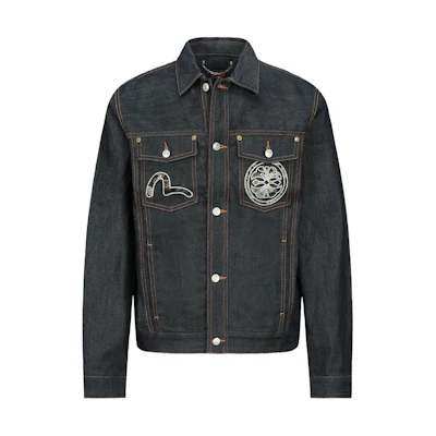 EVISU Denim Jacket with Logo Print and Embroidery. 2ESHTM3DJ785XXCT