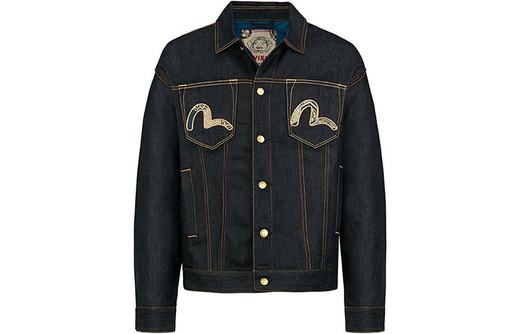 Lookbook EVISU 海鸥鷹刺繡標誌牛仔外套 - 藍色牛仔布 2EAHTM0DJ213LF