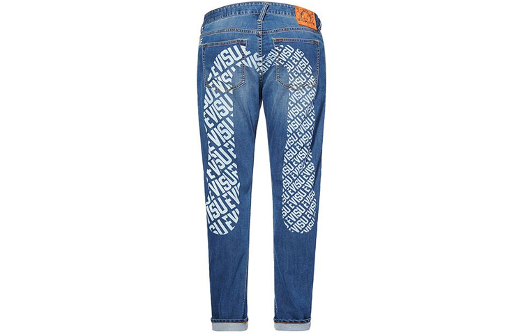 Evisu  Denim Jeans Blue with All-Over Logo and Big M Print. 2EAHTM0JE9113D