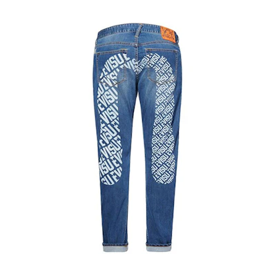 Evisu Denim Jeans Blue with All-Over Logo and Big M Print. 2EAHTM0JE9113D