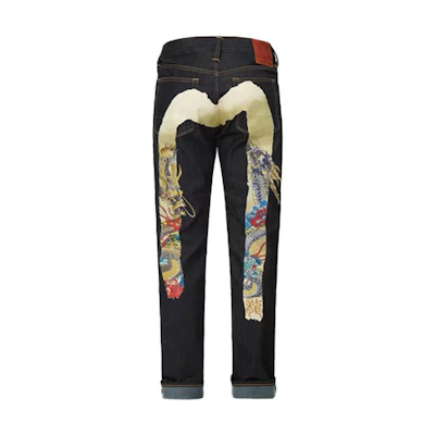 EVISU Denim Jeans with Big M Print in Blue. 2EAHTM1JE90317CS