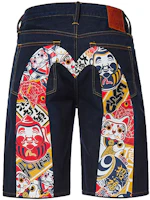 Order EVISU 大M藍色釣魚祝福印花牛仔短褲 2ESHTM1DS216XX
