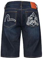 EVISU Denim Shorts Buddha Seagull Embroidery Blue Jeans. 2ESHTM1DS208XX EVISU Denim Shorts Buddha Seagull Embroidery Blue Jeans. 2ESHTM1DS208XX