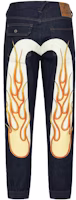 Evisu Distressed Flame Mid-Rise Relaxed Straight-Leg Jeans 2ESHTM3JO216RXCX Evisu Distressed Flame Mid-Rise Relaxed Straight-Leg Jeans 2ESHTM3JO216RXCX