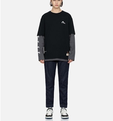 에비수 디스트레스드 플레임 미드라이즈 릴렉스드 스트레이트 핏 청바지 2ESHTM3JO216RXCX Details for 에비수 디스트레스드 플레임 미드라이즈 릴렉스드 스트레이트 핏 청바지 2ESHTM3JO216RXCX