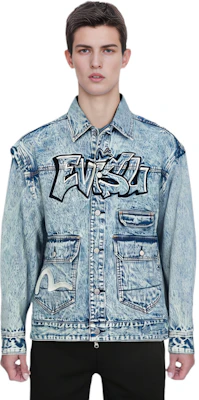 EVISU藍色塗鴉做舊可拆袖牛仔外套 2ESHTM3DJ711LFCT Shop EVISU藍色塗鴉做舊可拆袖牛仔外套 2ESHTM3DJ711LFCT