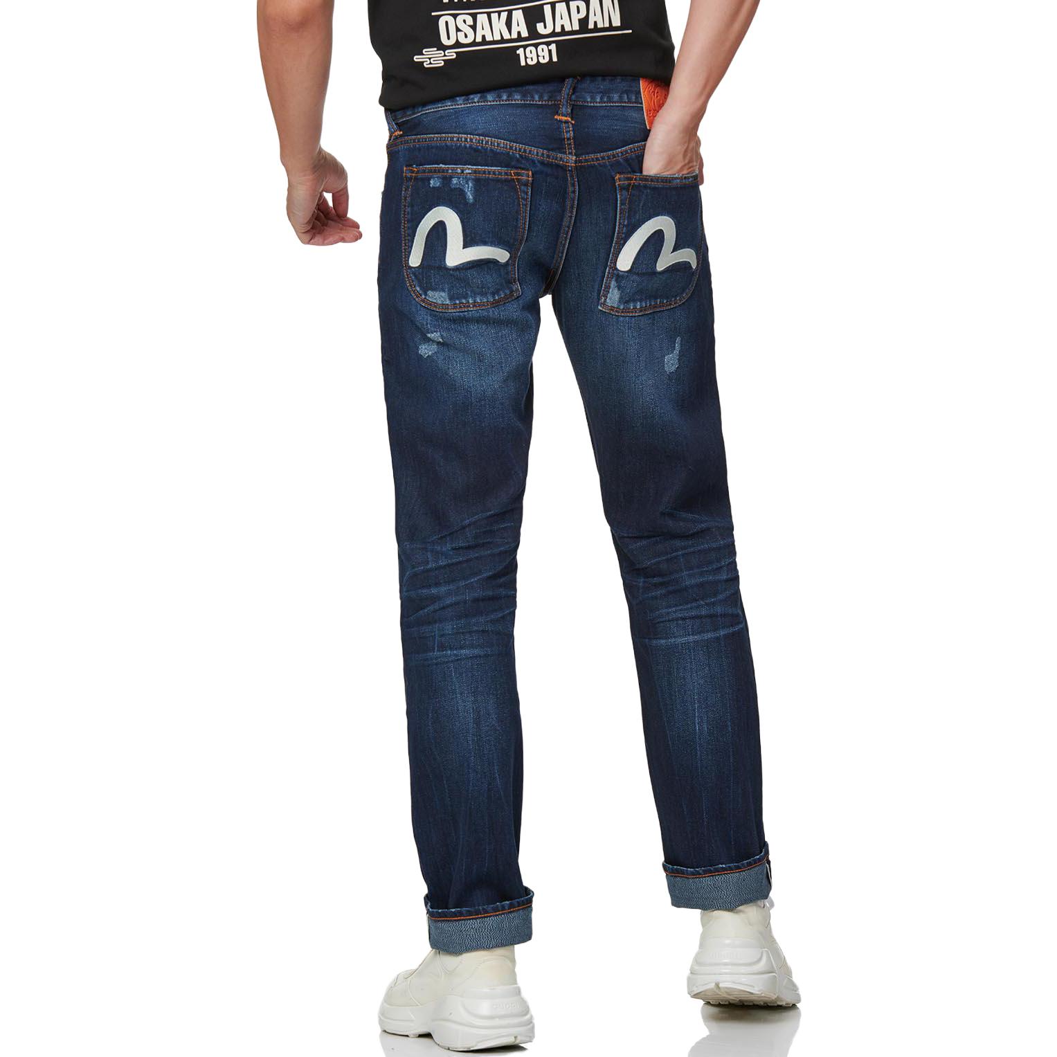 Shop EVISU Jeans Denim Patch Seagull Biru Distressed. 2ESHTM1JE11708