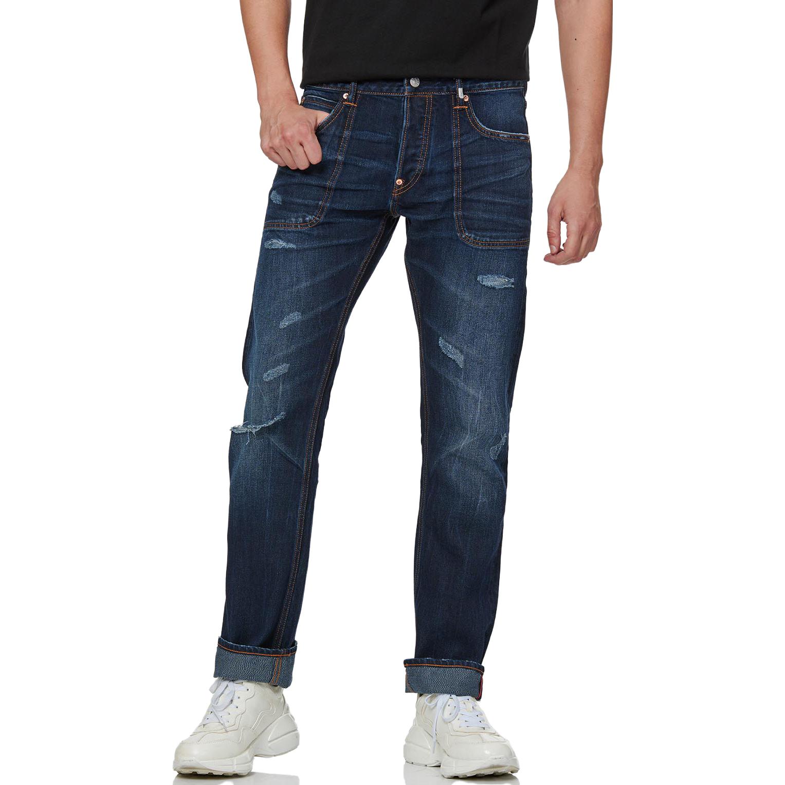 Purchase EVISU Jeans Denim Patch Seagull Biru Distressed. 2ESHTM1JE11708