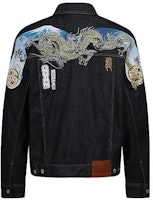 EVISU Dragon Embroidery Fuji Mountain Denim Jacket - Blue Denim 2EAHTM1DJ706LFCT EVISU Dragon Embroidery Fuji Mountain Denim Jacket - Blue Denim 2EAHTM1DJ706LFCT