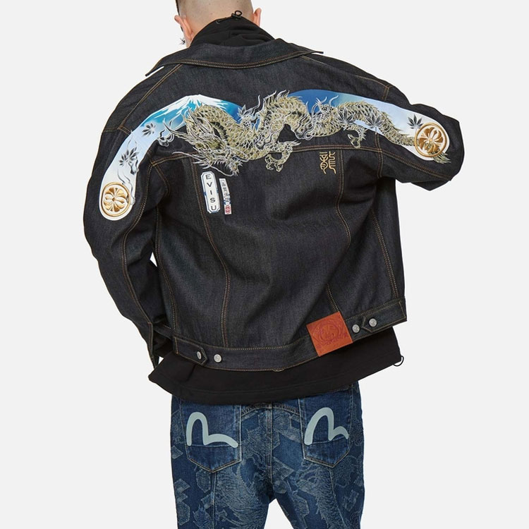Cheap 에비수 드래곤 자수 후지산 데님 자켓 - 블루 데님 2EAHTM1DJ706LFCT