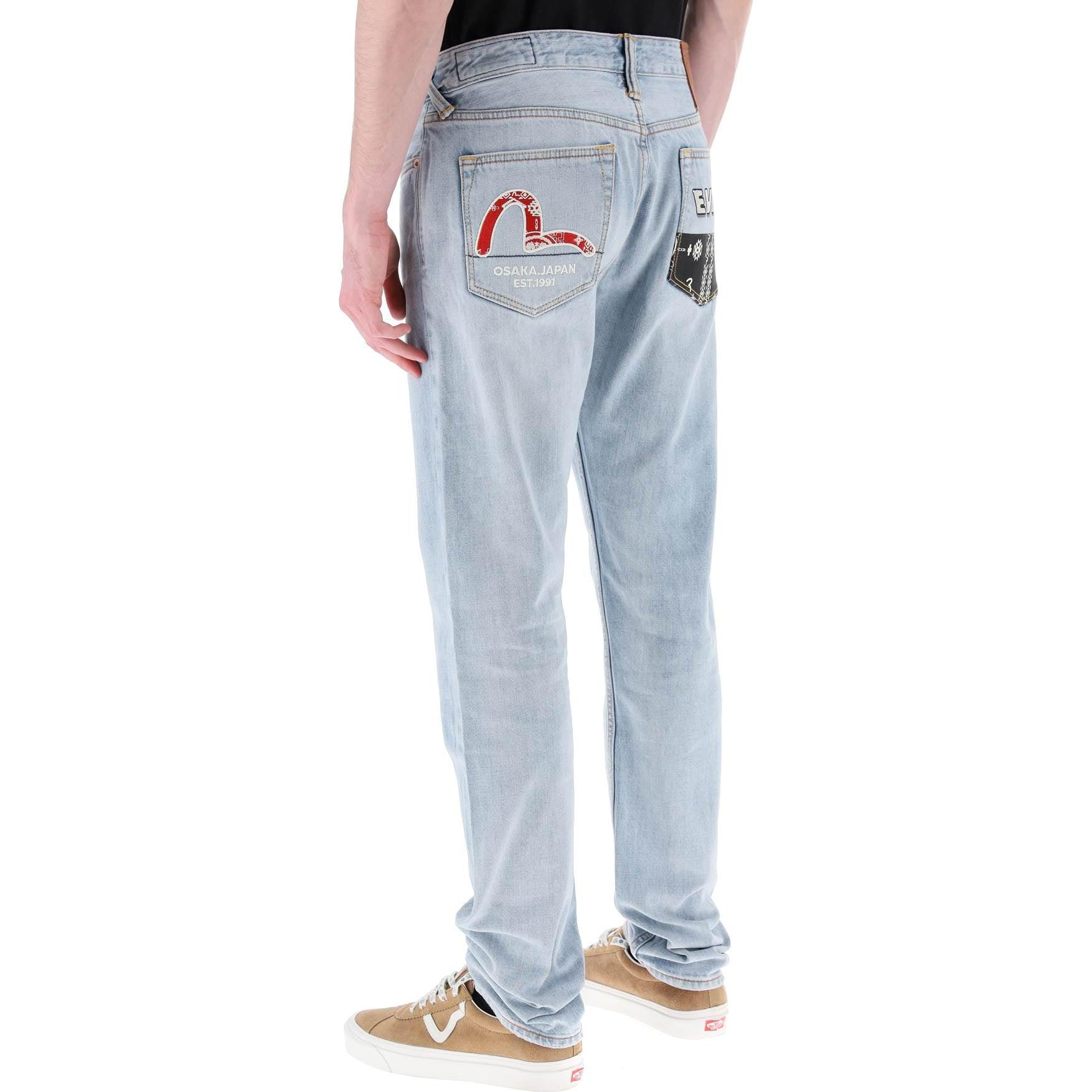 EVISU  Embroidered Patch Denim Jeans - Indigo Blue. 2ESHTM3JE12717CT 圖 4