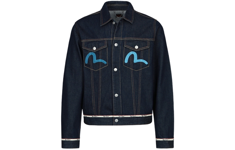 Lookbook 에비수 자수 갈매기 독수리 데님 재킷 - 블루 2ESHTM3DJ115XXCT