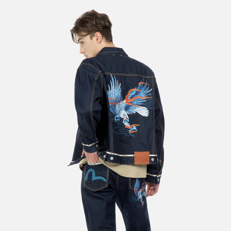 Purchase 에비수 자수 갈매기 독수리 데님 재킷 - 블루 2ESHTM3DJ115XXCT