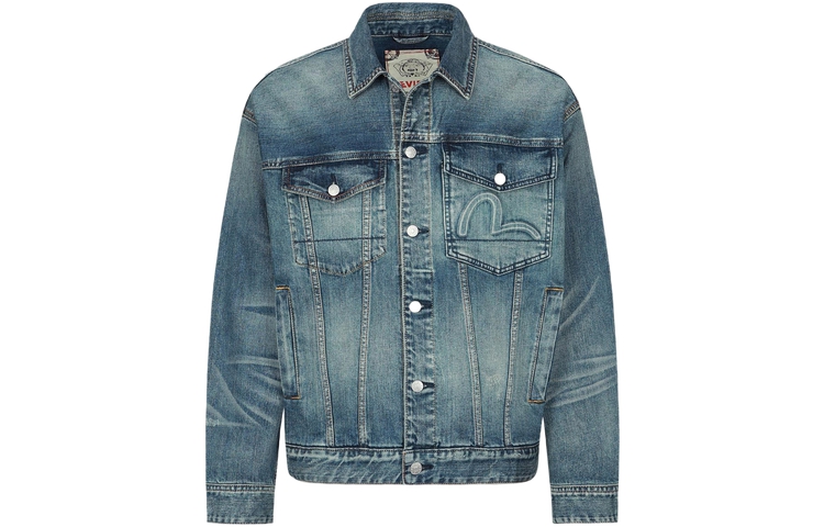 EVISU  Floral Embossed Denim Jacket in Blue 2ESHTM3DJ710LFCS 圖 2